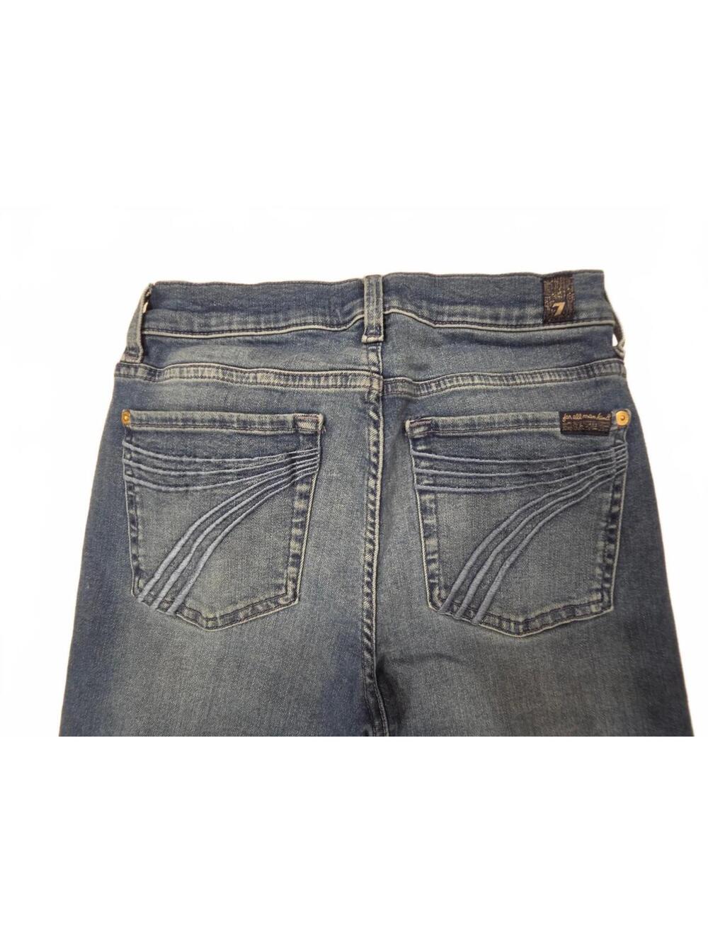 7 For All Mankind Dojo Tonal 7 Trouser Flare Jeans Almost Love Size 27